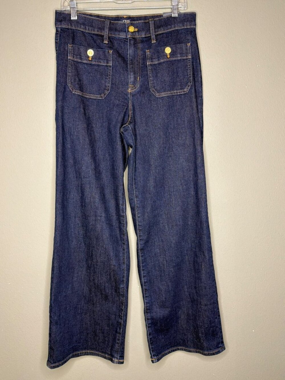 J. Crew Full Length Slim Wide Leg Premium Sailor Dark Wash Denim Jean NWT